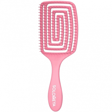 SOLOMEYA Расческа для сухих и влажных волос Аромат КЛУБНИКИ -  Wet Detangler Brush Paddle Straw..