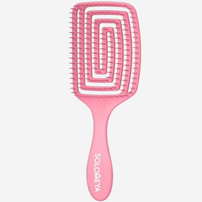 SOLOMEYA Расческа для сухих и влажных волос Аромат КЛУБНИКИ -  Wet Detangler Brush Paddle Strawberry  MZ006