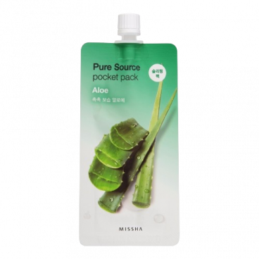 Missha Маска для лица компактная с алоэ - Pure source pocket pack aloe, 10мл