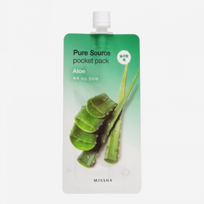 Missha Маска для лица компактная с алоэ - Pure source pocket pack aloe, 10мл