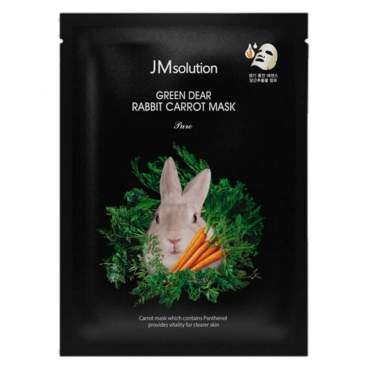 JMsolution Тканевая маска для лица успокаивающая с экстрактом моркови - Green Dear Rabbit Carro..