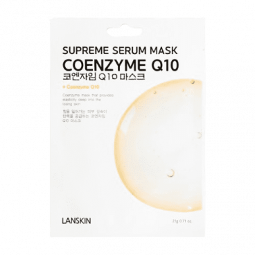 LanSkin Маска тканевая для лица с коэнзимом Q10 – coenzyme q10 supreme serum mask, 21г