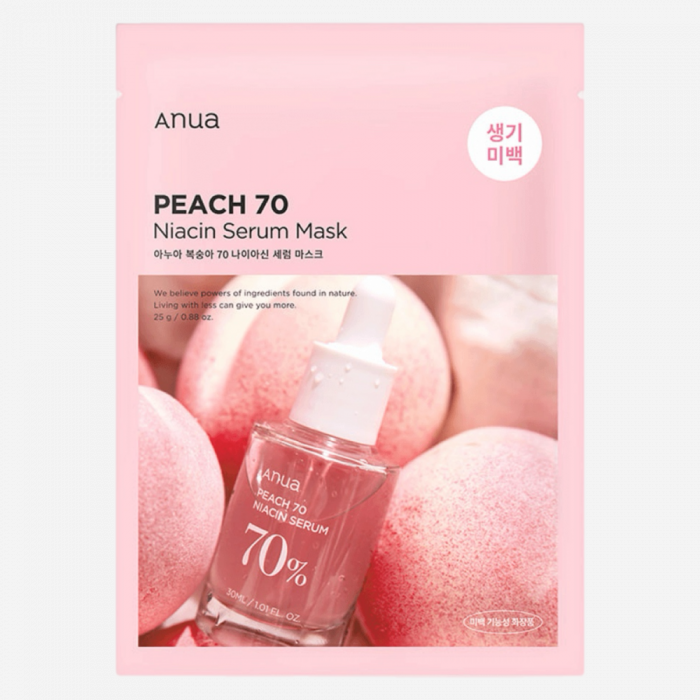 Anua Маска тканевая с персиком - Peach 70 Niacin Serum Mask, 25 ml