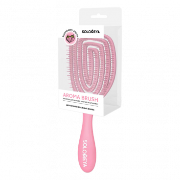 SOLOMEYA Расческа для сухих и влажных волос Аромат КЛУБНИКИ -  Wet Detangler Brush Oval Strawbe..