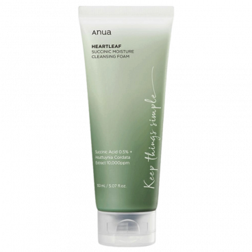 Anua Гель-пенка для умывания с янтарной кислотой - Heartleaf Succinic Moisture Cleansing Foam, ..