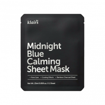 Dear, Klairs Маска для лица тканевая с охлаждающим эффектом - Midnight blue calming sheet mask,..