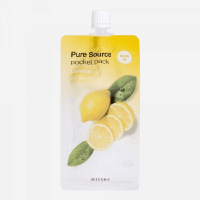 Missha Маска для лица компактная с лимоном - Pure source pocket pack lemon, 10мл